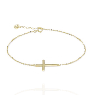 Solid Gold Cross Bracelet